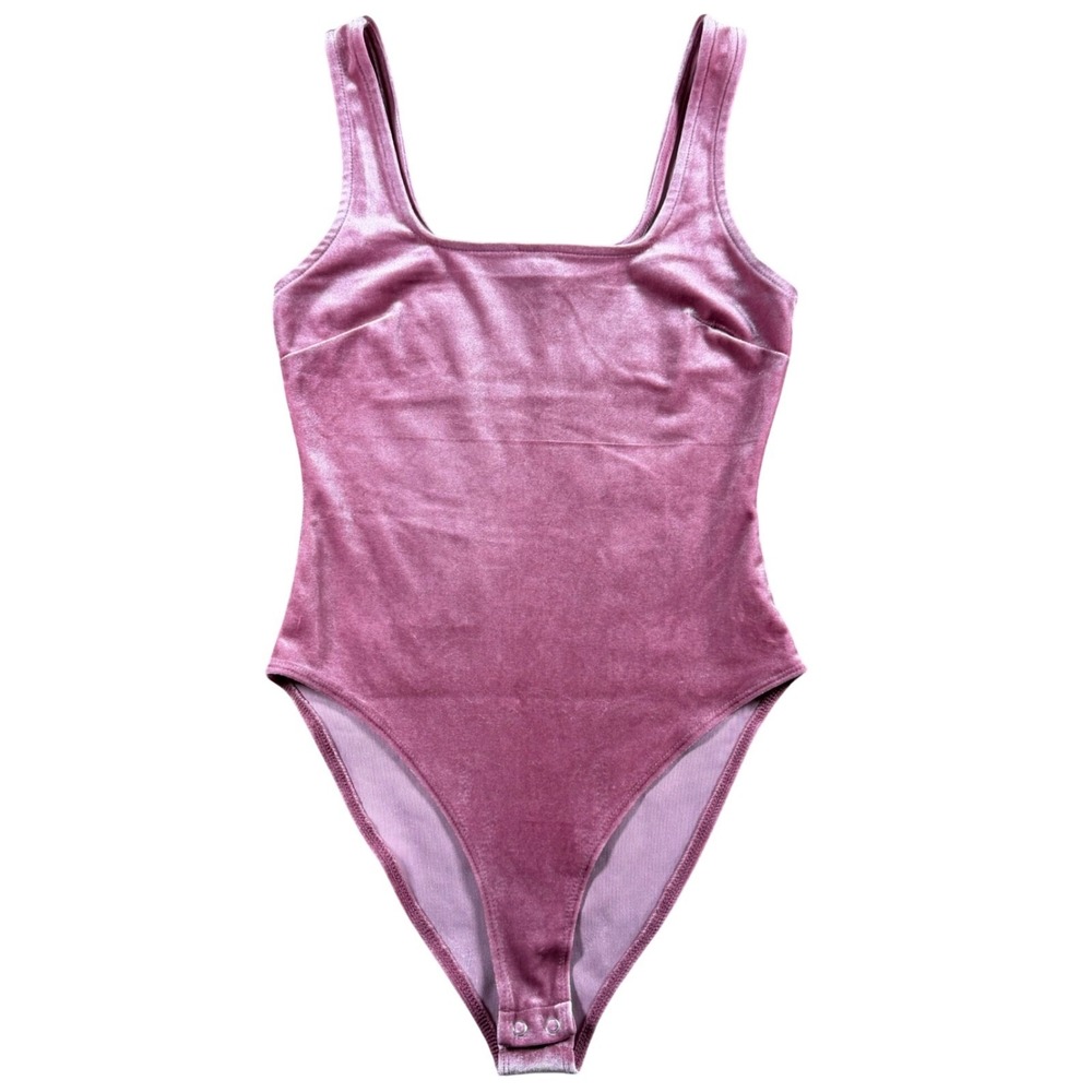 Forever 21 Womens Pink Velvet coquette‎ girl balletcore Bodysuit Small one piece